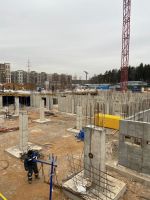 Школа: монтаж опалубки, армирование перекрытий,